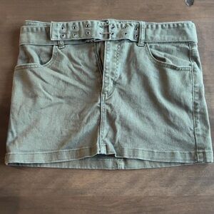 RSQ Khaki Mini Skirt with Belt